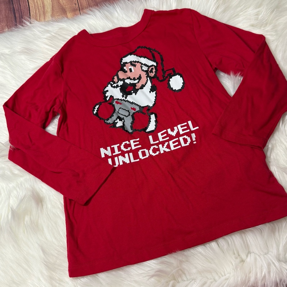 The Children’s Place Youth Boy Size Small (5/6) Long Sleeve Holiday Shirt